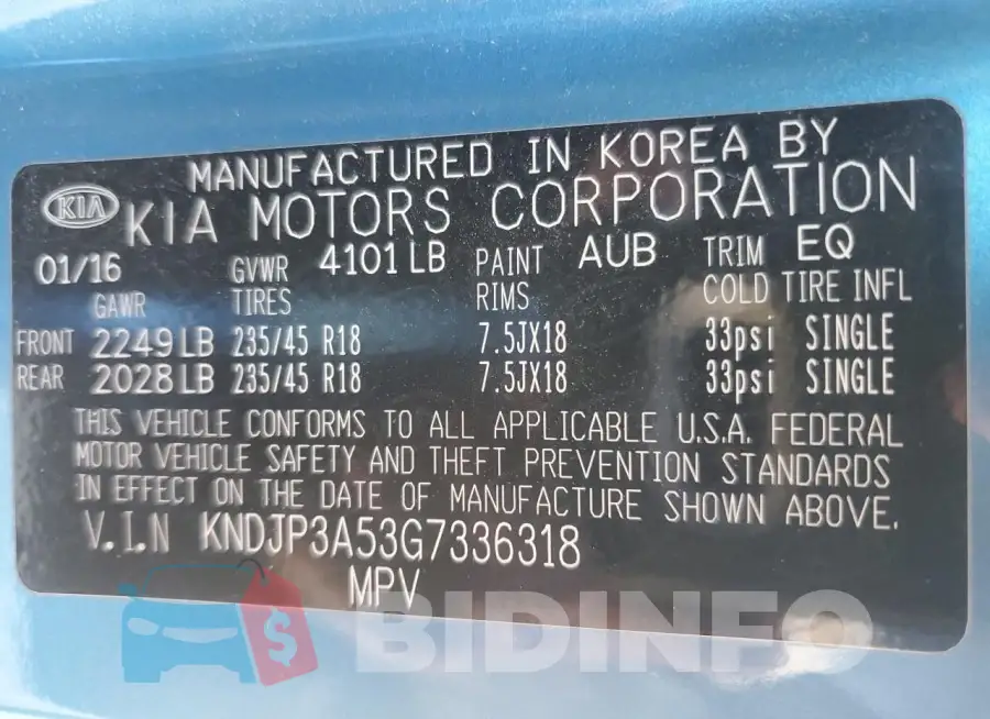 KNDJP3A53G7336318 Photo# 12