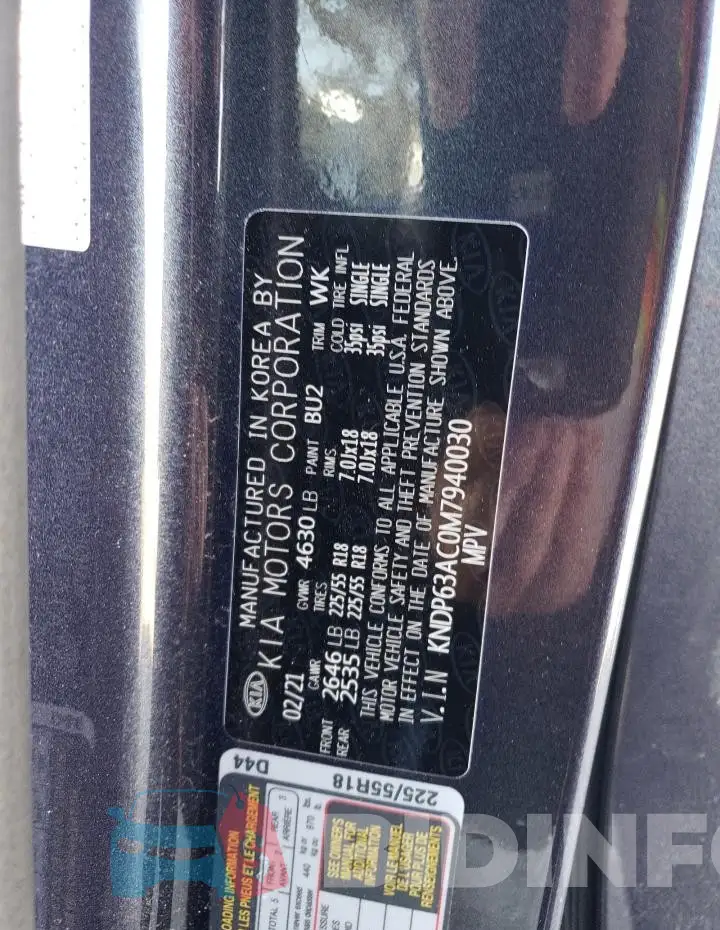 KNDP63AC0M7940030 Photo# 12