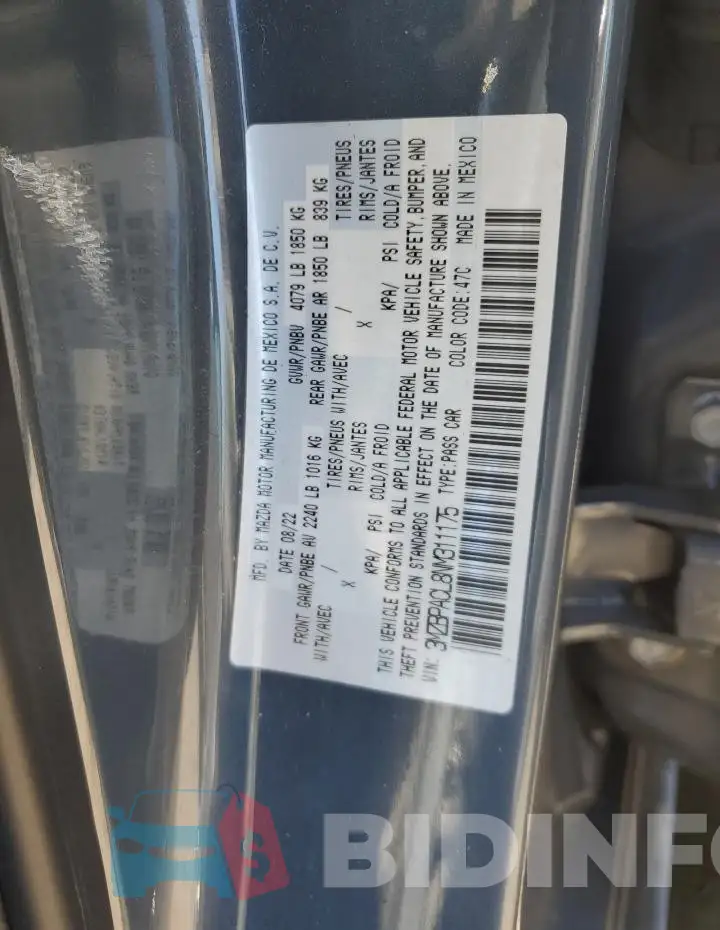 3MZBPACL8NM311175 Photo# 12