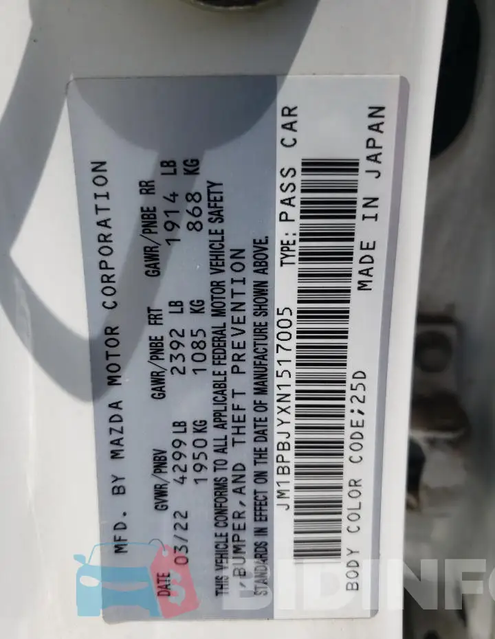 JM1BPBJYXN1517005 Photo# 12
