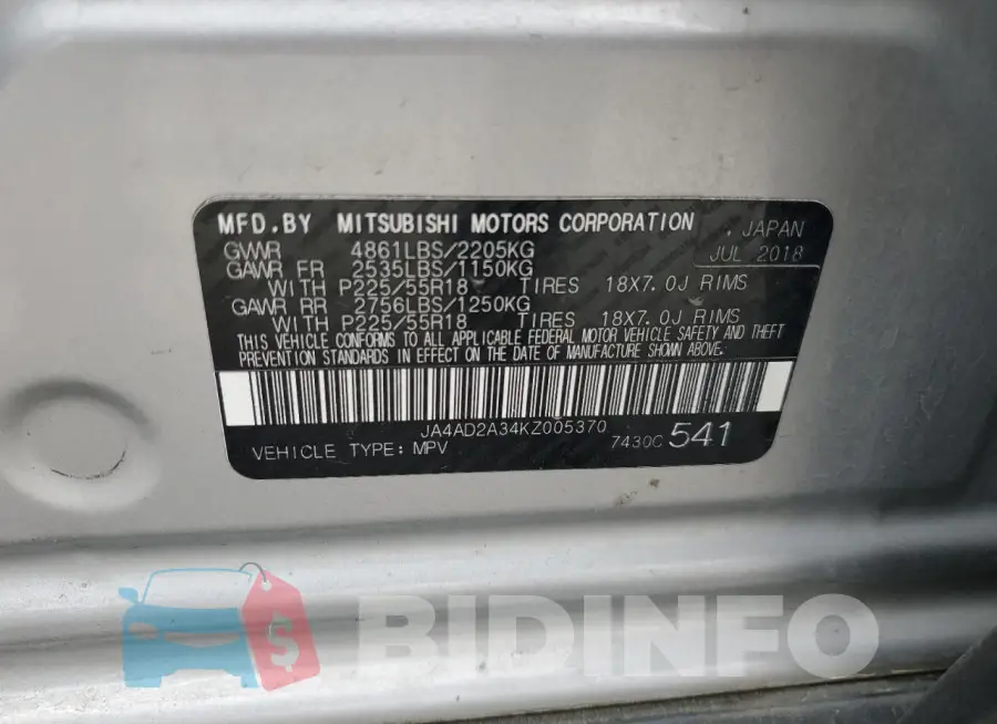 JA4AD2A34KZ005370 Photo# 14
