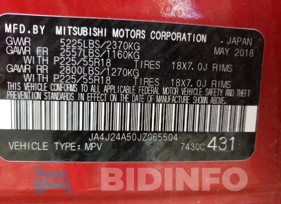 JA4J24A50JZ065504 Photo# 12