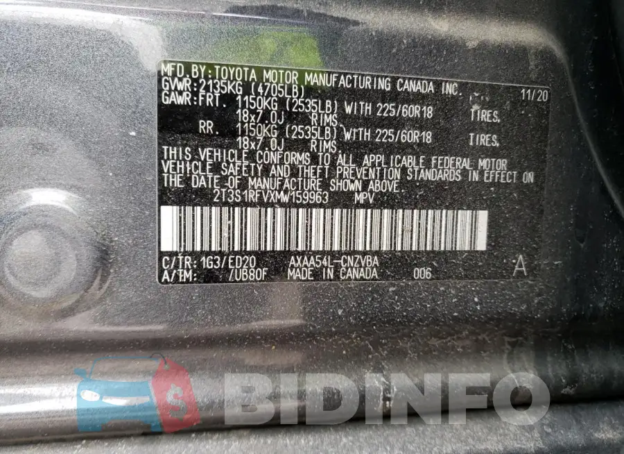 2T3S1RFVXMW159963 Photo# 14