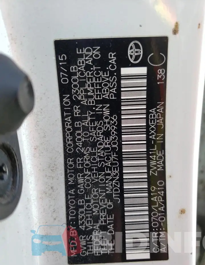 JTDZN3EU7FJ039936 Photo# 13