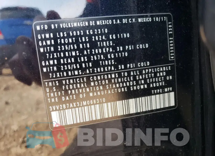 3VV2B7AX3JM066310 Photo# 12