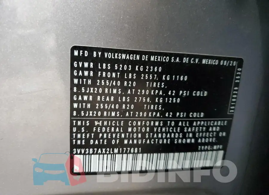 3VV3B7AX2LM177681 Photo# 13