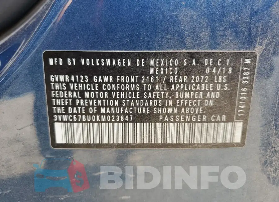 3VWC57BU0KM023847 Photo# 12