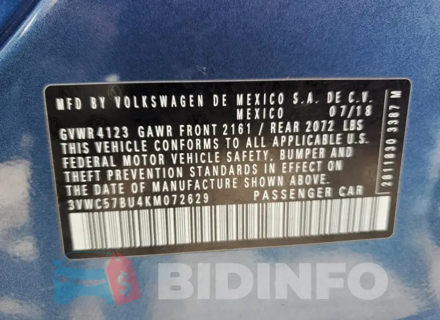 3VWC57BU4KM072629 Photo# 12