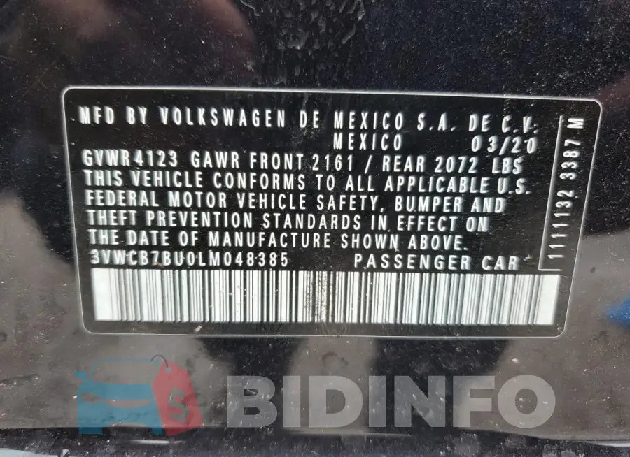 3VWCB7BU0LM048385 Photo# 13