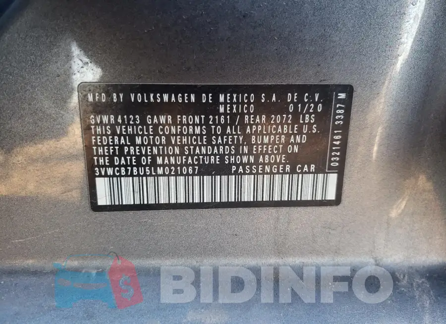 3VWCB7BU5LM021067 Photo# 12