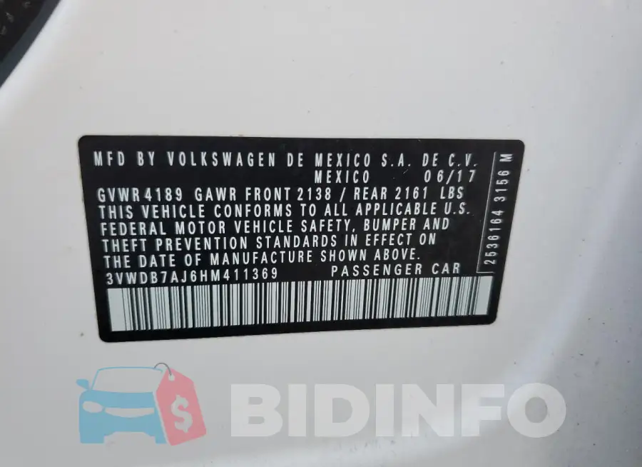 3VWDB7AJ6HM411369 Photo# 12