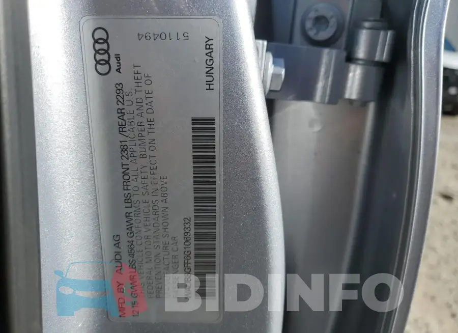 WAUB8GFF6G1069332 Photo# 12