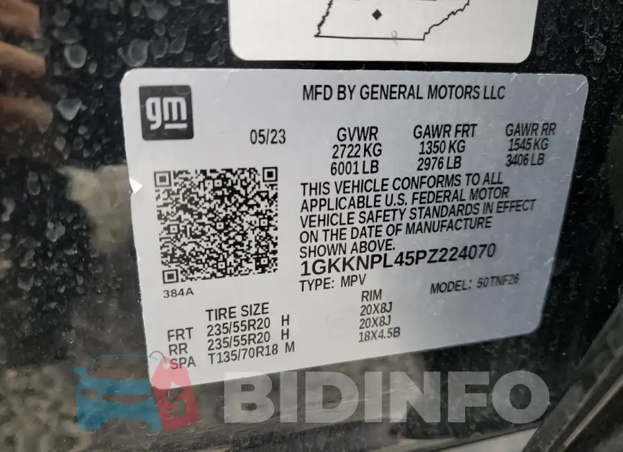1GKKNPL45PZ224070 Photo# 13