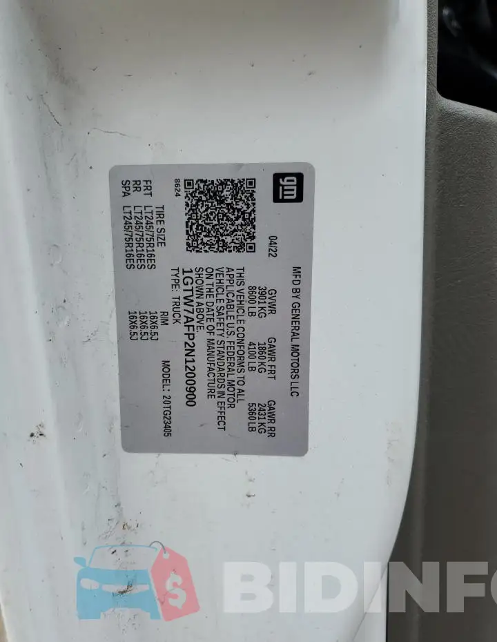 1GTW7AFP2N1200900 Photo# 13
