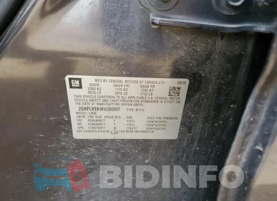 2GKFLXEK4F6380937 Photo# 13