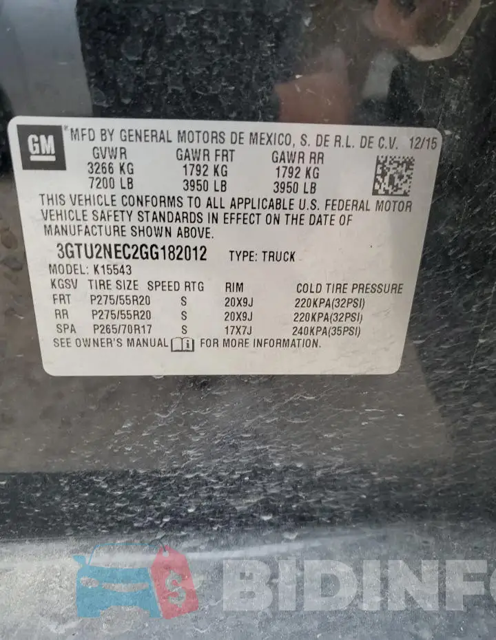3GTU2NEC2GG182012 Photo# 12