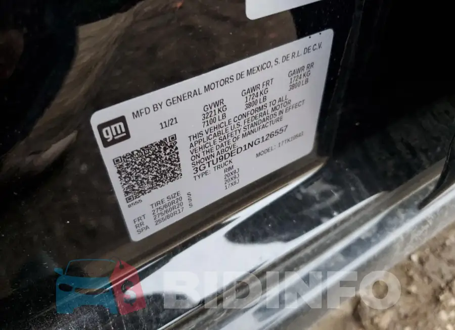 3GTU9DED1NG126557 Photo# 12