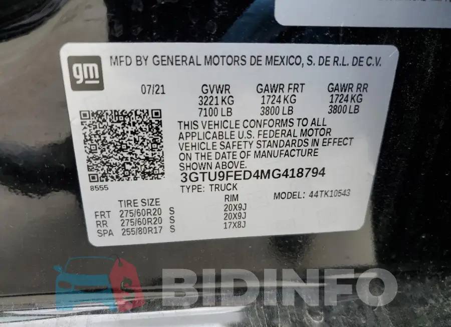 3GTU9FED4MG418794 Photo# 12