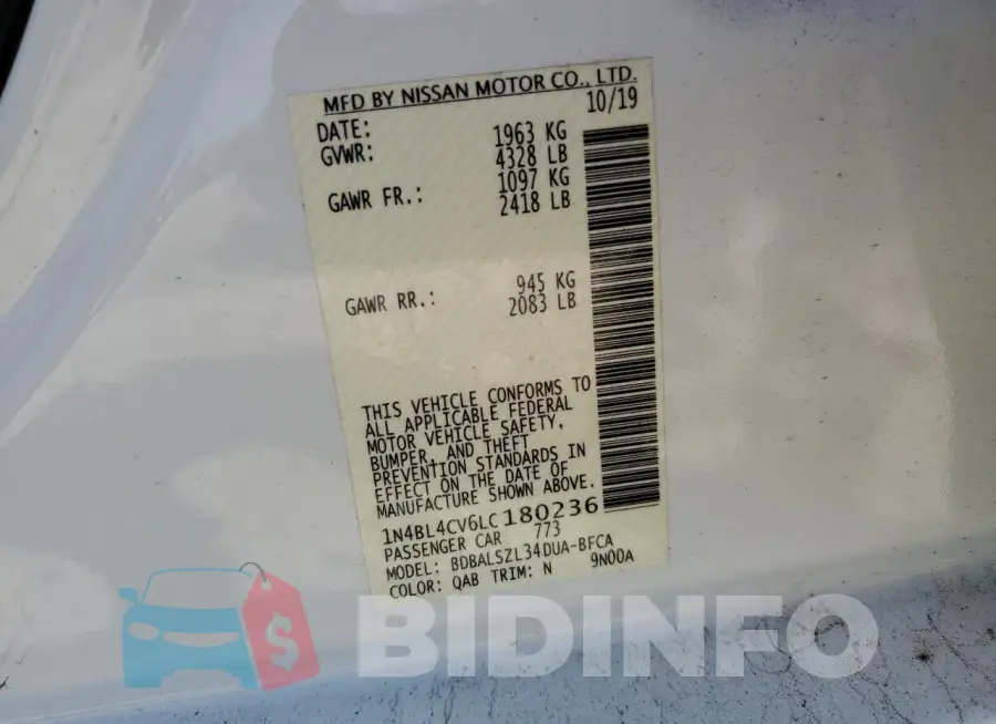 1N4BL4CV6LC180236 Photo# 12
