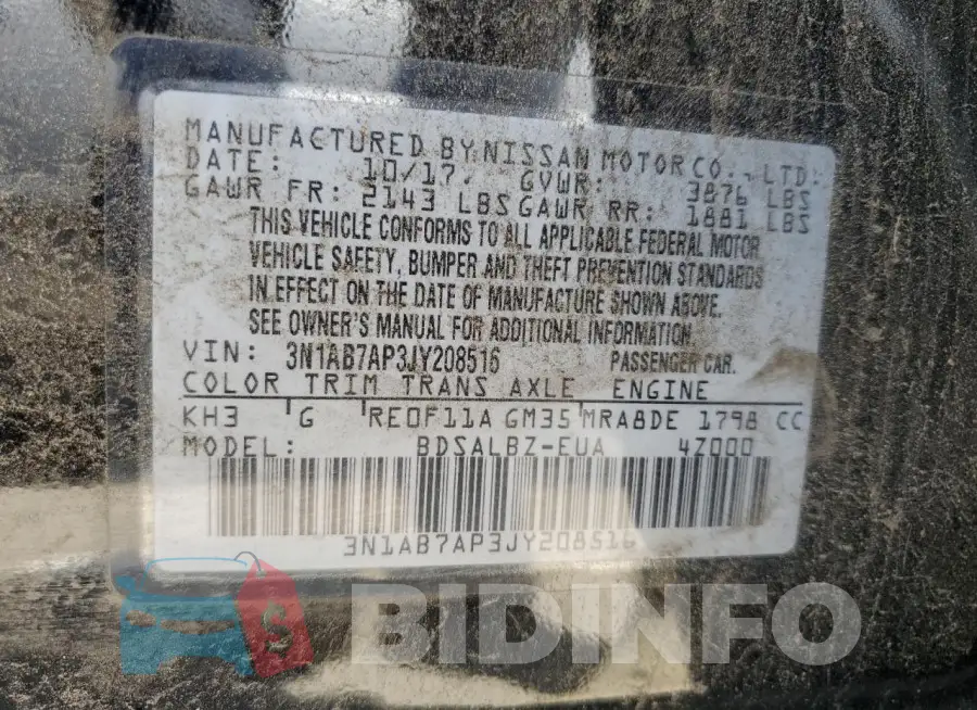 3N1AB7AP3JY208516 Photo# 12