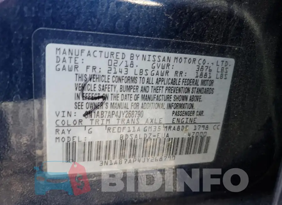 3N1AB7AP4JY268790 Photo# 12