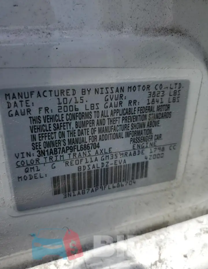 3N1AB7AP9FL686704 Photo# 12