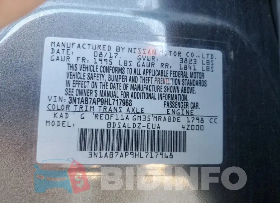 3N1AB7AP9HL717968 Photo# 13