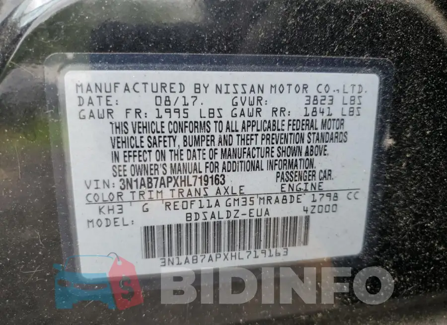 3N1AB7APXHL719163 Photo# 12