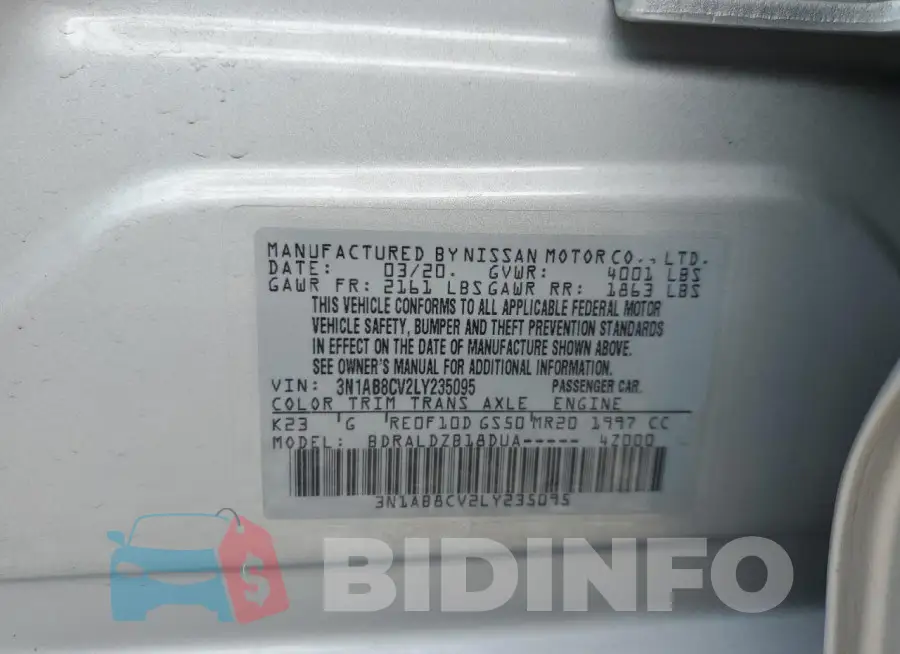 3N1AB8CV2LY235095 Photo# 12