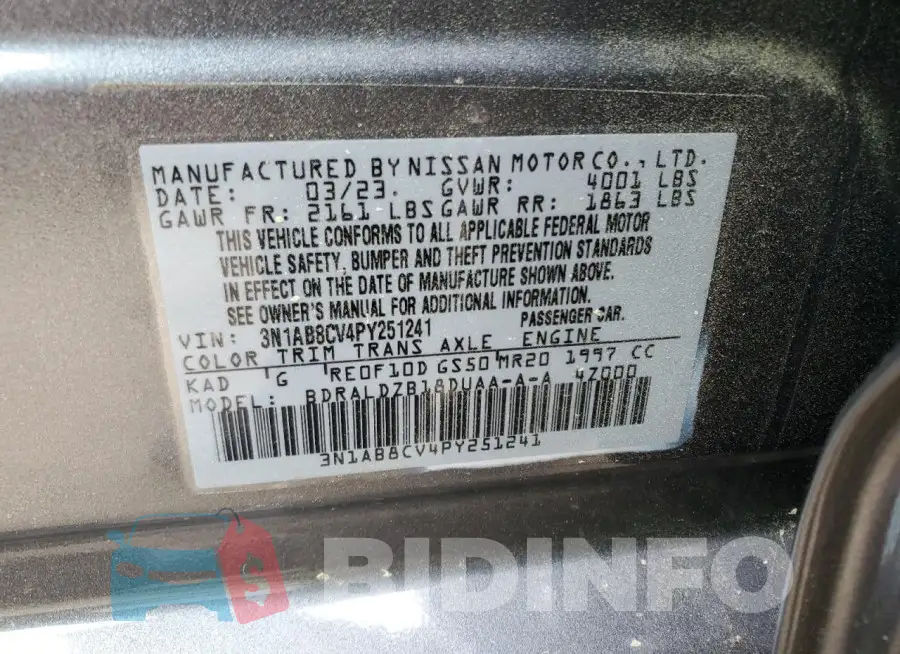 3N1AB8CV4PY251241 Photo# 13