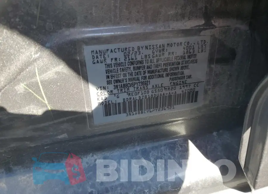 3N1AB8CV6PY236921 Photo# 12