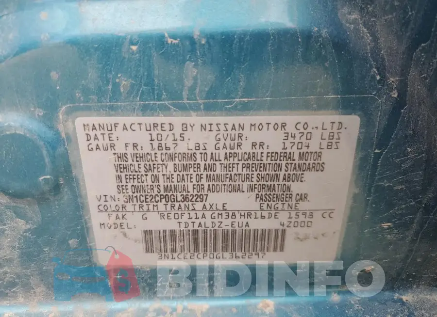 3N1CE2CP0GL362297 Photo# 12