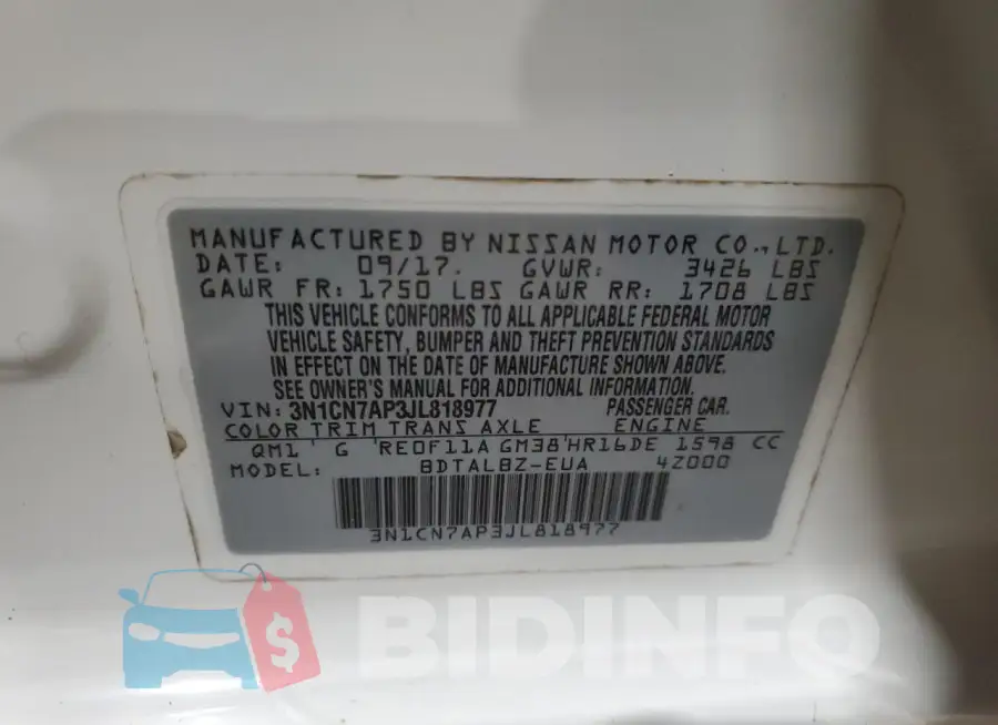 3N1CN7AP3JL818977 Photo# 12