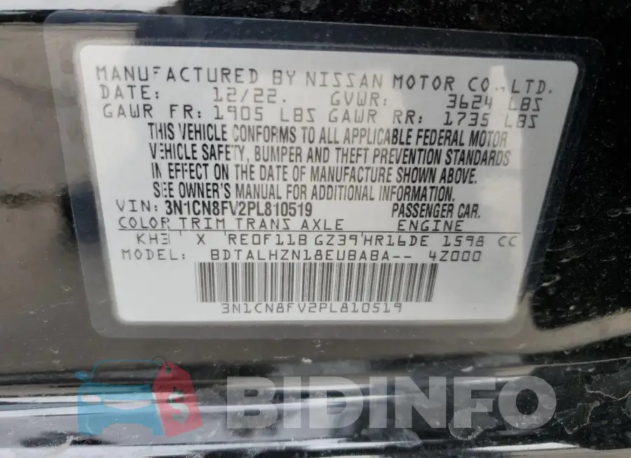 3N1CN8FV2PL810519 Photo# 12