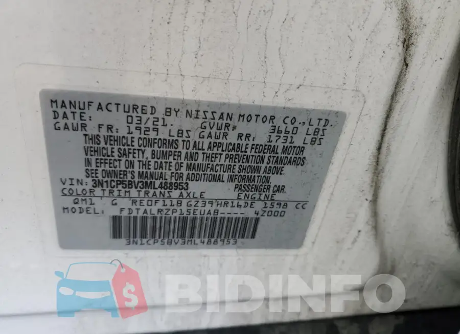 3N1CP5BV3ML488953 Photo# 13