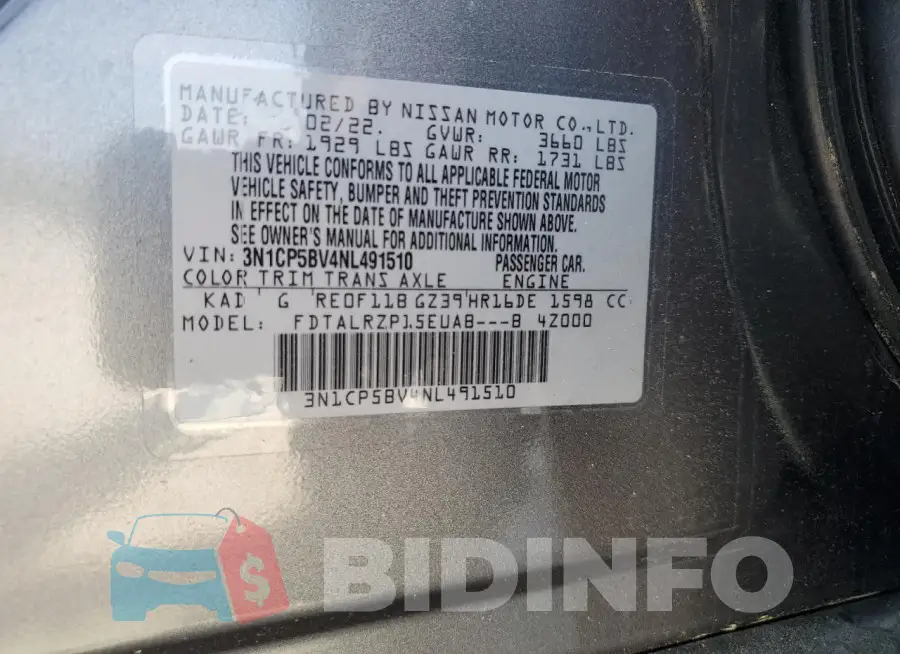 3N1CP5BV4NL491510 Photo# 12