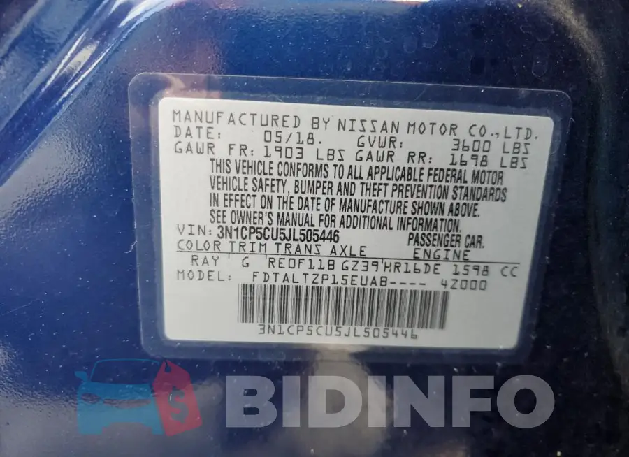 3N1CP5CU5JL505446 Photo# 12