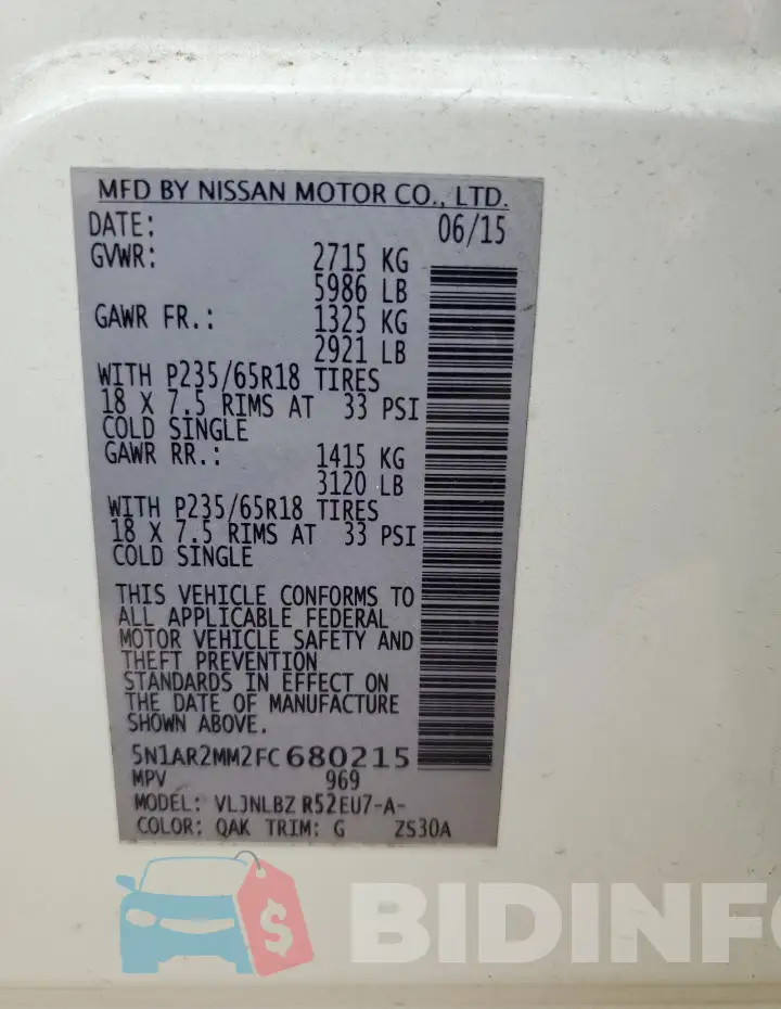 5N1AR2MM2FC680215 Photo# 12