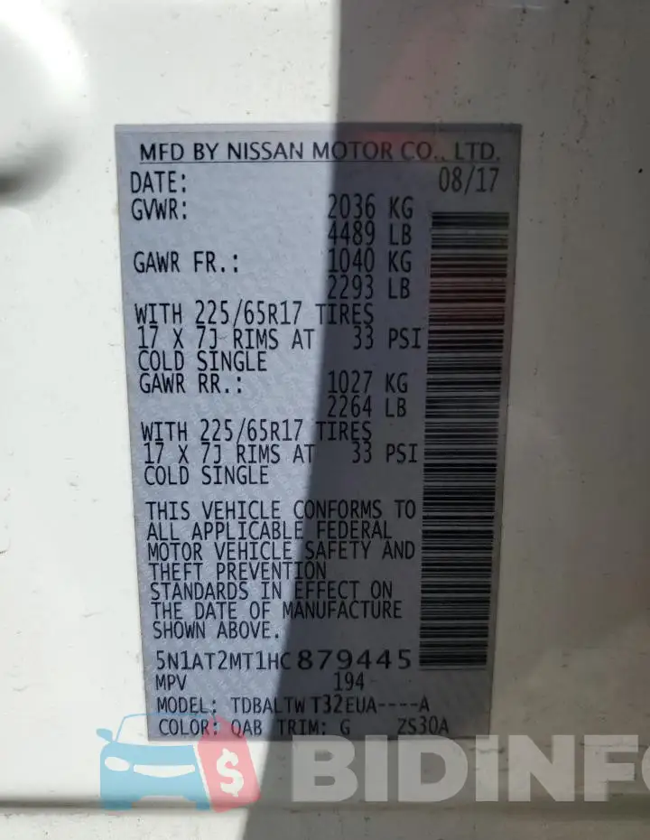 5N1AT2MT1HC879445 Photo# 12