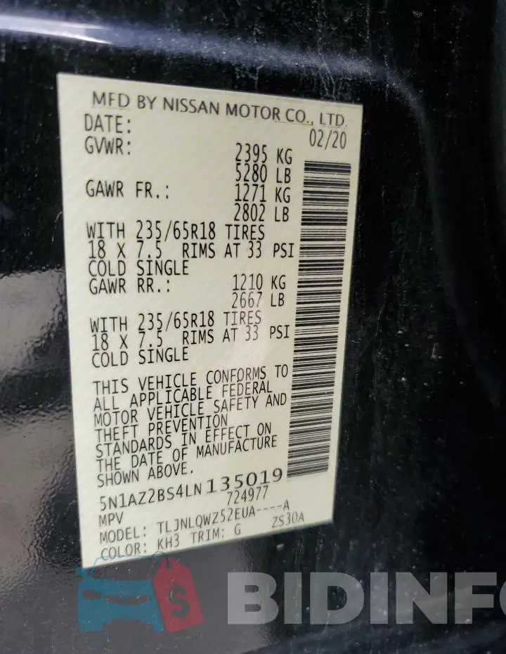 5N1AZ2BS4LN135019 Photo# 14
