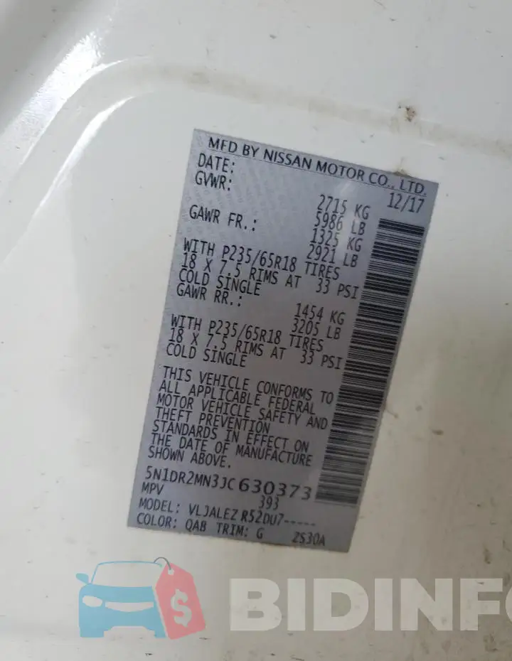 5N1DR2MN3JC630373 Photo# 12
