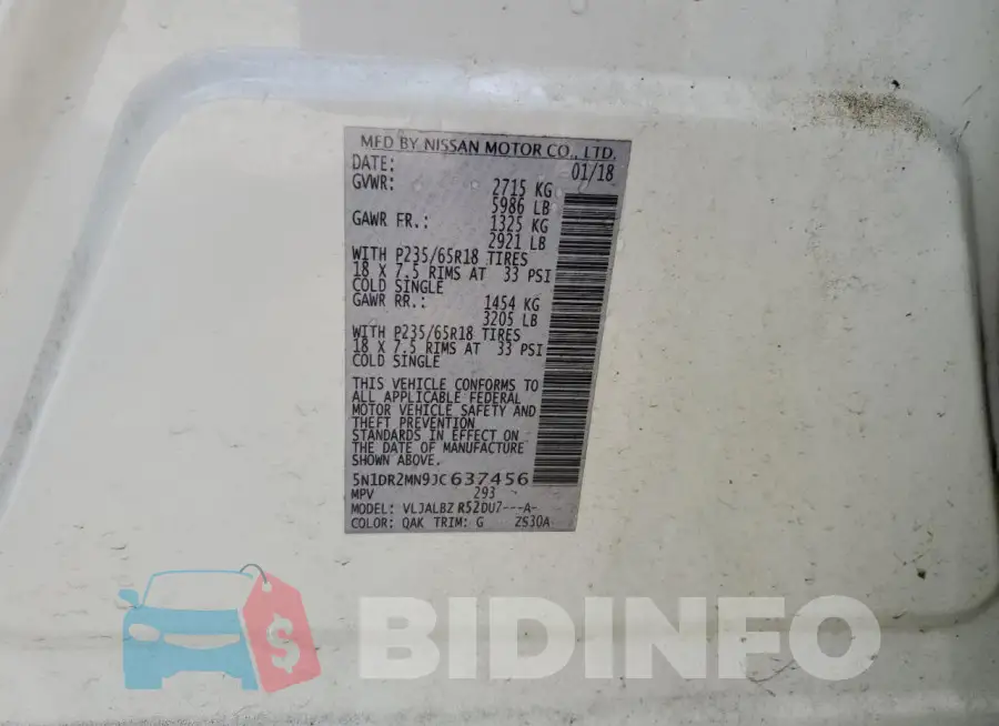 5N1DR2MN9JC637456 Photo# 13