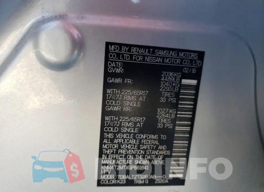 KNMAT2MTXGP661841 Photo# 12