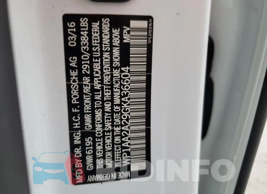 WP1AA2A29GKA36604 Photo# 13