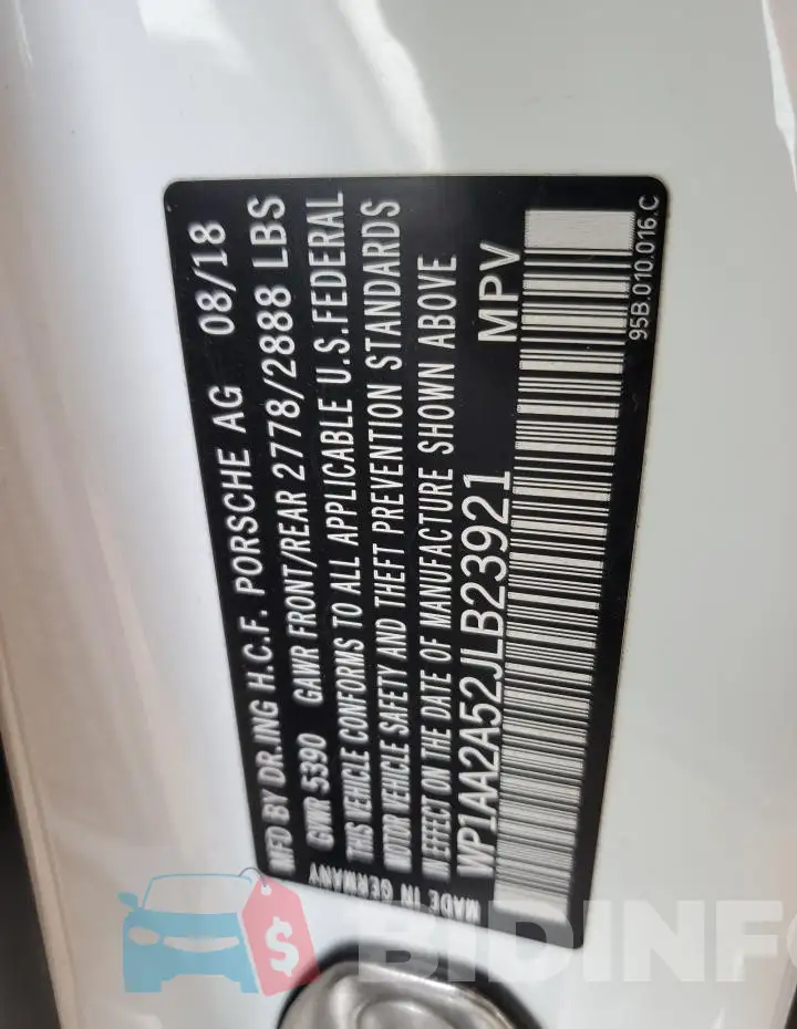WP1AA2A52JLB23921 Photo# 13