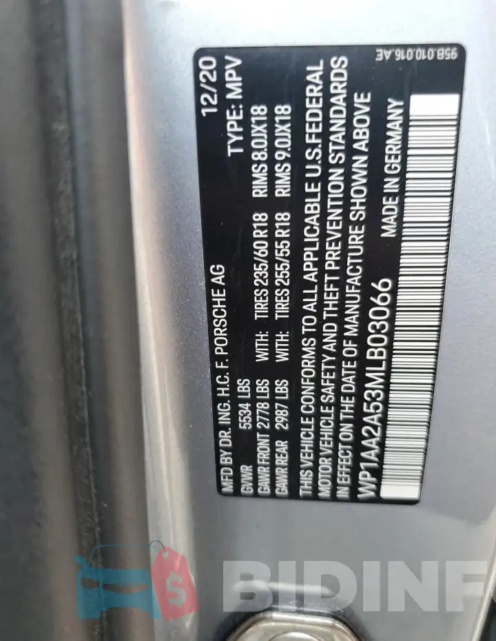 WP1AA2A53MLB03066 Photo# 12