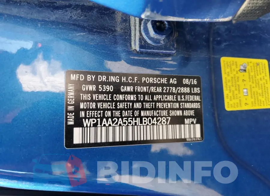 WP1AA2A55HLB04287 Photo# 13