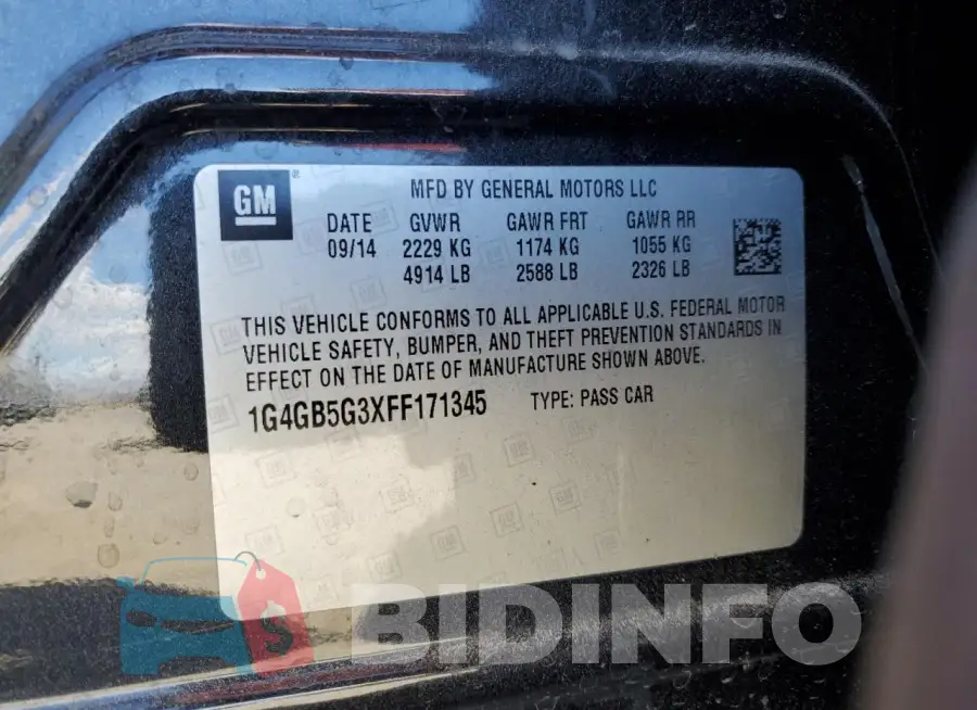 1G4GB5G3XFF171345 Photo# 12