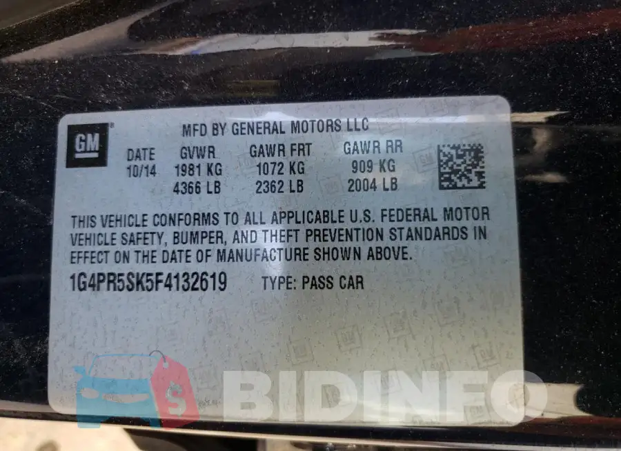 1G4PR5SK5F4132619 Photo# 12