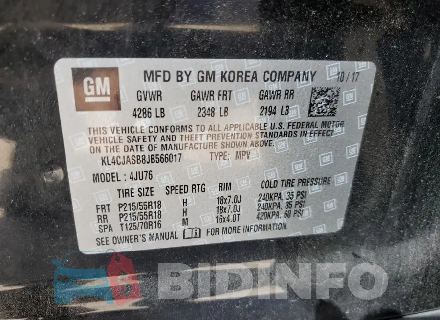 KL4CJASB8JB566017 Photo# 13